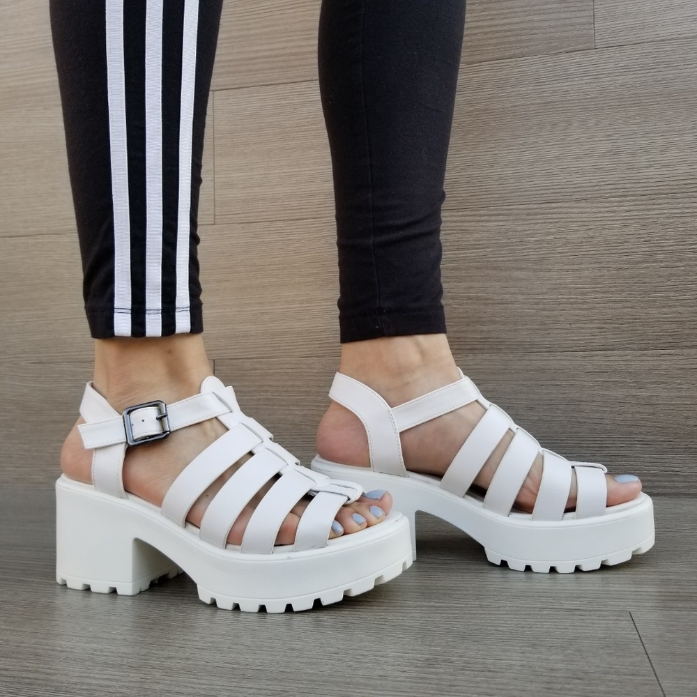 Open Toe 90's Grunge Look Chunky Summer Shoes - Picture 7 of 7
